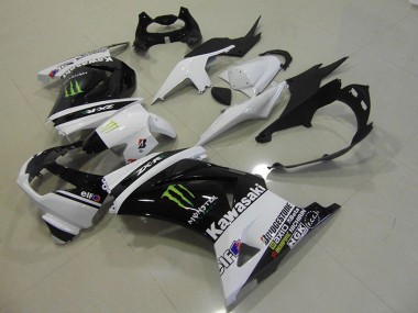 2008-2012 Kawasaki ZX250R Motorcycle Fairings - White Glossy Black GREEN Elf Monster UK Manufacturers