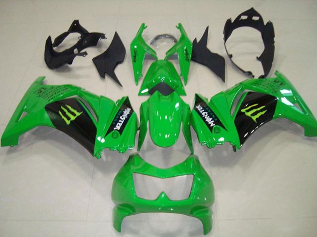 2008-2012 Kawasaki ZX250R Motorcycle Fairings - Green Black Monster UK Manufacturers