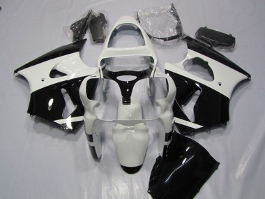 2000-2002 Kawasaki ZX6R Motorcycle Fairings - White Glossy Black UK Manufacturers