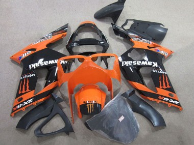 2003-2004 Kawasaki ZX6R Motorcycle Fairings - Orange Black Monster UK Manufacturers