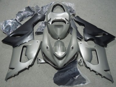 2005-2006 Kawasaki ZX6R Motorcycle Fairings - Grey Matte Black UK Manufacturers