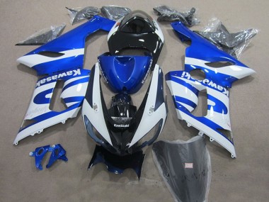 2005-2006 Kawasaki ZX6R Motorcycle Fairings - Blue White Black UK Manufacturers