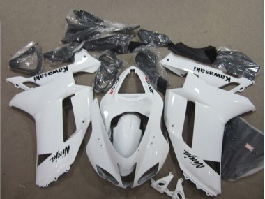 2007-2008 Kawasaki ZX6R Motorcycle Fairings - White UK Manufacturers