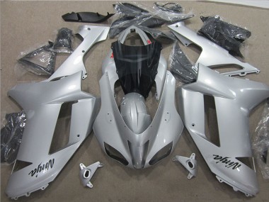 2007-2008 Kawasaki ZX6R Motorcycle Fairings - Silver UK Manufacturers