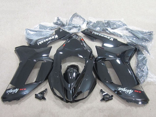 2007-2008 Kawasaki ZX6R Motorcycle Fairings - Black Ninja 636 UK Manufacturers