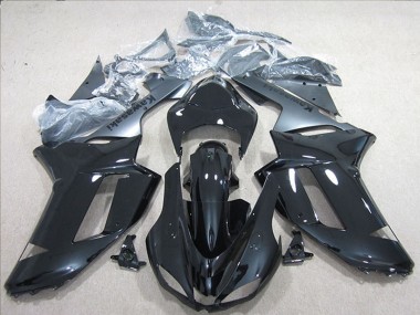 2007-2008 Kawasaki ZX6R Motorcycle Fairings - Black Silver UK Manufacturers
