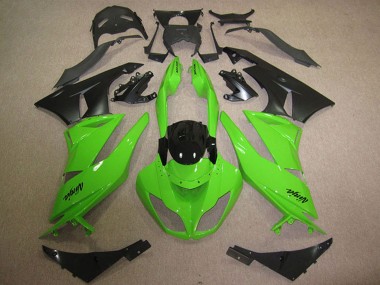 2009-2012 Kawasaki ZX6R Motorcycle Fairings - Green Glossy Black Matte Black UK Manufacturers