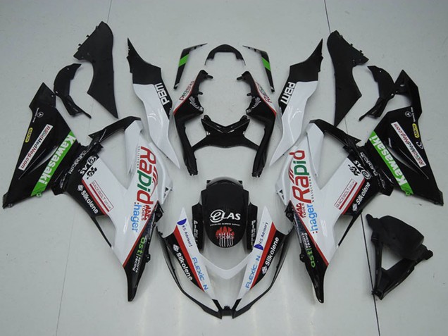 2013-2018 Kawasaki ZX6R Motorcycle Fairings - White Green Black Red Rapid UK Manufacturers