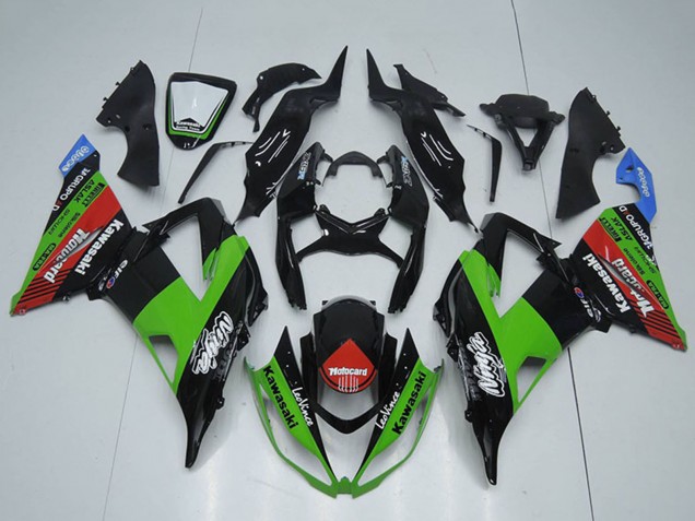 2013-2018 Kawasaki ZX6R Motorcycle Fairings - Glossy Black Green Red Blue Motocard UK Manufacturers