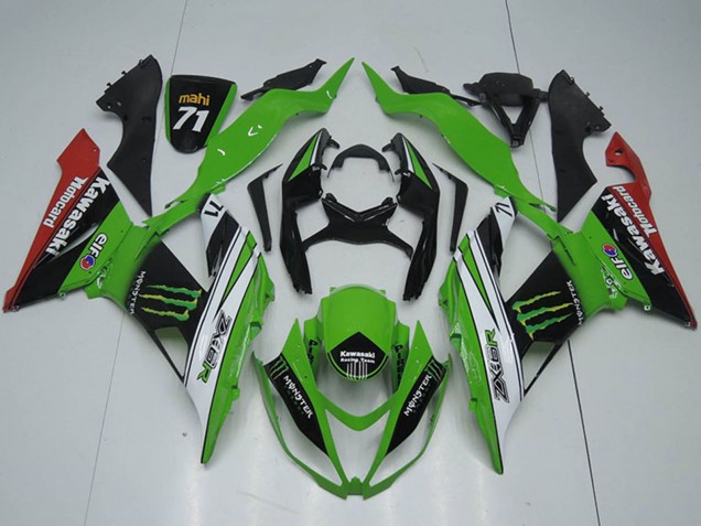 2013-2018 Kawasaki ZX6R Motorcycle Fairings - Green White Black Red Monster UK Manufacturers