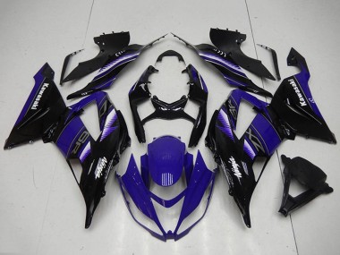 2013-2018 Kawasaki ZX6R Motorcycle Fairing Kits - Blue Glossy Black UK Manufacturers