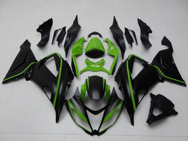 2013-2018 Kawasaki ZX6R Motorcycle Fairings - Green Matte Black UK Manufacturers