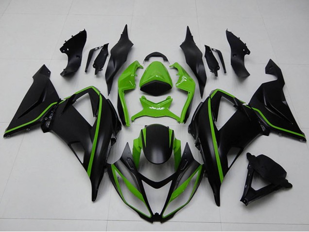 2013-2018 Kawasaki ZX6R Motorcycle Fairings - Green Matte Black UK Manufacturers