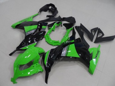 2013-2018 Kawasaki ZX300R Motorcycle Fairings - Green Glossy Black UK Manufacturers