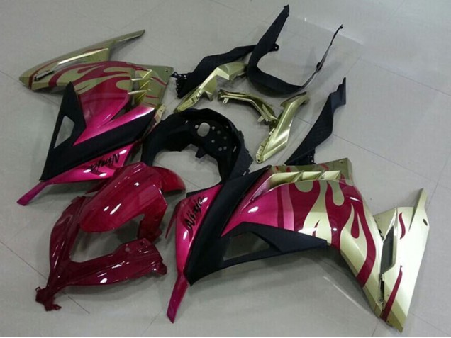 2013-2018 Kawasaki ZX300R Motorcycle Fairings - Gold Pink Red Black UK Manufacturers