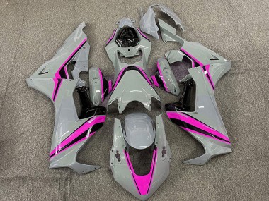 2017-2023 Honda CBR1000RR Motorcycle Fairings - Nardo Grey with Pink Stripe UK Manufacturers