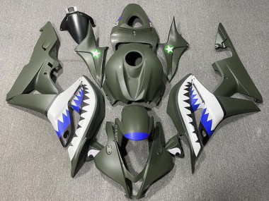 2007-2008 Honda CBR600RR Motorcycle Fairings - Army Green White Blue Shark UK Manufacturers