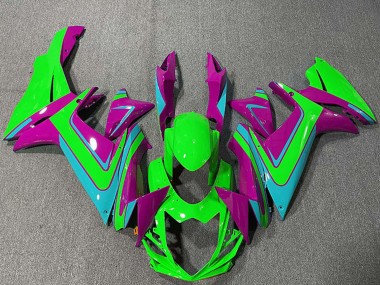 2011-2024 Suzuki GSXR 600 / GSXR 750 Motorcycle Fairings - Green Magenta Light Blue UK Manufacturers