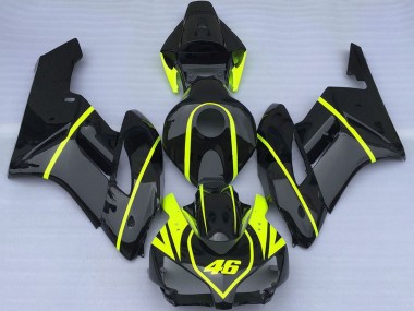2004-2005 Honda CBR1000RR Motorcycle Fairings - Glossy Black High Viz Yellow 46 UK Manufacturers