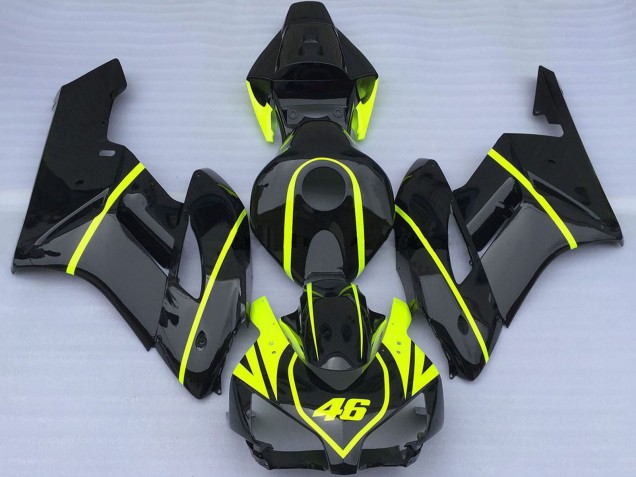 2004-2005 Honda CBR1000RR Motorcycle Fairings - Glossy Black High Viz Yellow 46 UK Manufacturers