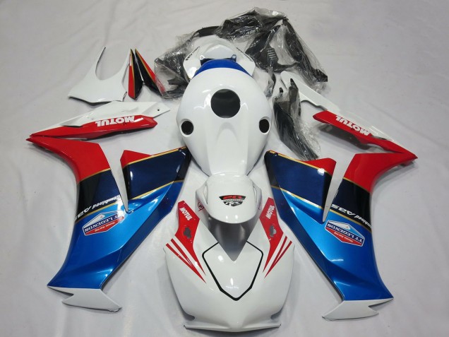 2012-2016 Honda CBR1000RR Motorcycle Fairings - White Red Blue Motul UK Manufacturers