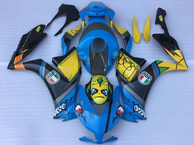 2012-2016 Honda CBR1000RR Motorcycle Fairings - Blue Yellow Glossy Black Shark Teeth UK Manufacturers