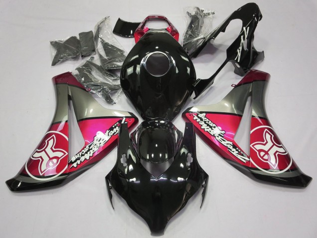 2008-2011 Honda CBR1000RR Motorcycle Fairings - Pink Grey Glossy Black UK Manufacturers
