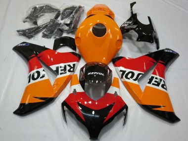 2008-2011 Honda CBR1000RR Motorcycle Fairings Kit - Orange White Red Glossy Black Repsol UK Manufacturers