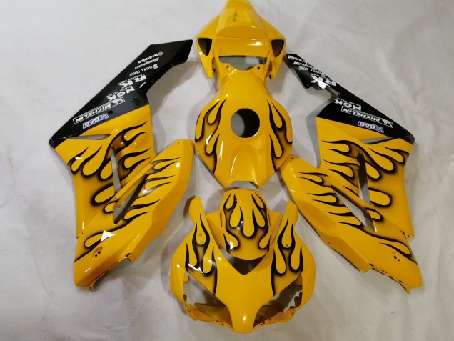 2012-2016 Honda CBR1000RR Motorcycle Fairings - Yellow Black Flame UK Manufacturers
