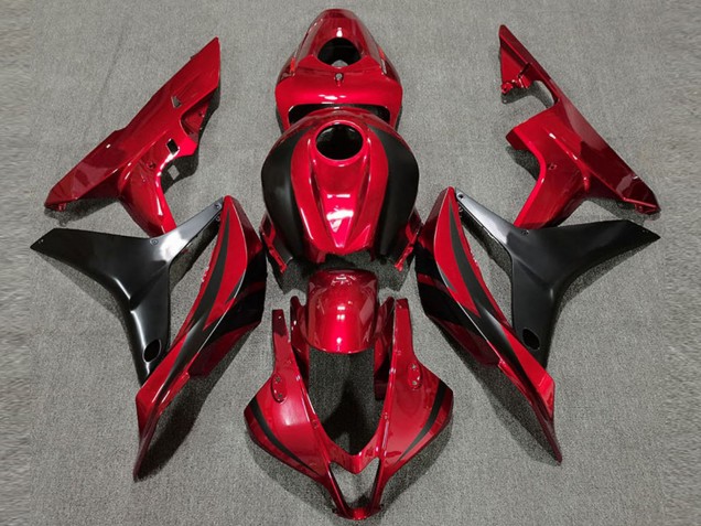 2007-2008 Honda CBR600RR Motorcycle Fairing - Red Glossy Black OEM Style UK Manufacturers