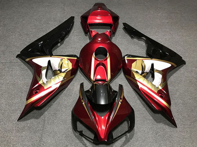 2006-2007 Honda CBR1000RR Motorcycle Fairings - Red White Gold Glossy Black UK Manufacturers