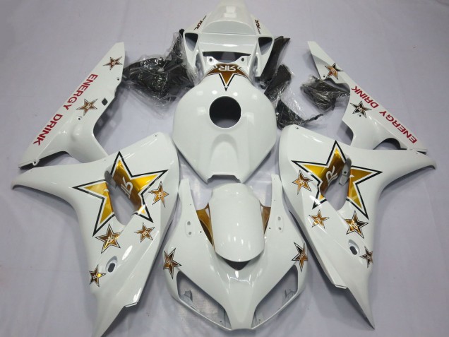 2006-2007 Honda CBR1000RR Motorcycle Fairings - White Gold Star Energy Drink UK Manufacturers