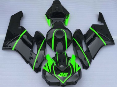 2004-2005 Honda CBR1000RR Motorcycle Fairings - Glossy Black High Viz Green UK Manufacturers