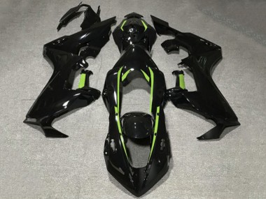 2017-2023 Honda CBR1000RR Motorcycle Fairings - Glossy Black Lime Green Lining UK Manufacturers