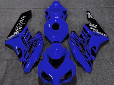 2004-2005 Honda CBR1000RR Motorcycle Fairings - Blue Glossy Black Flame UK Manufacturers