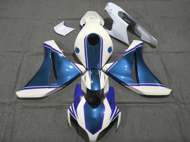 2008-2011 Honda CBR1000RR Motorcycle Fairings - White Glossy Pearl Blue UK Manufacturers