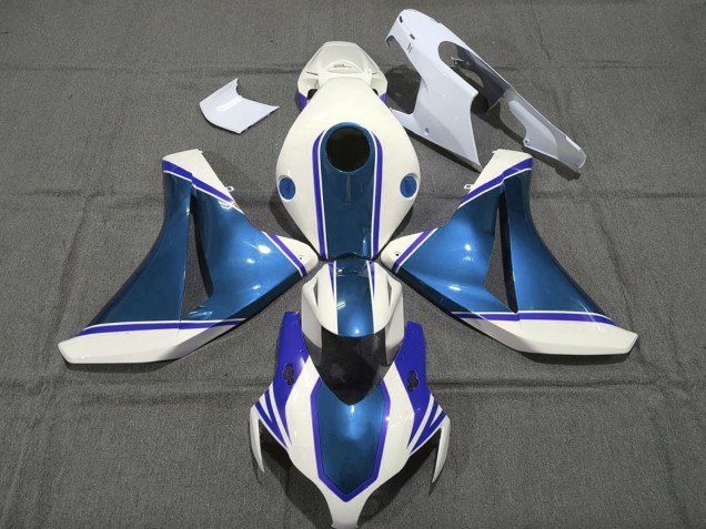 2008-2011 Honda CBR1000RR Motorcycle Fairings - White Glossy Pearl Blue UK Manufacturers