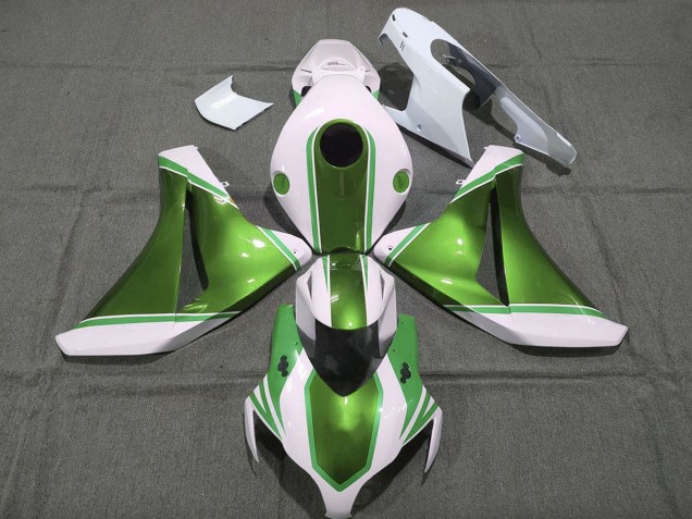 2008-2011 Honda CBR1000RR Motorcycle Fairings - White Glossy Pearl Green UK Manufacturers