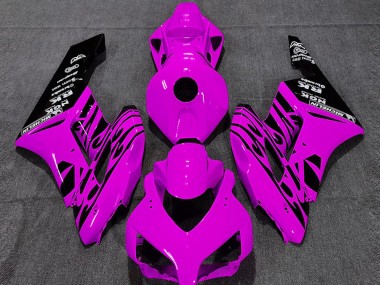 2004-2005 Honda CBR1000RR Motorcycle Fairings - Pink Glossy Black Flame UK Manufacturers