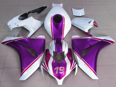 2008-2011 Honda CBR1000RR Motorcycle Fairings - White Glossy Purple Pink 19 UK Manufacturers