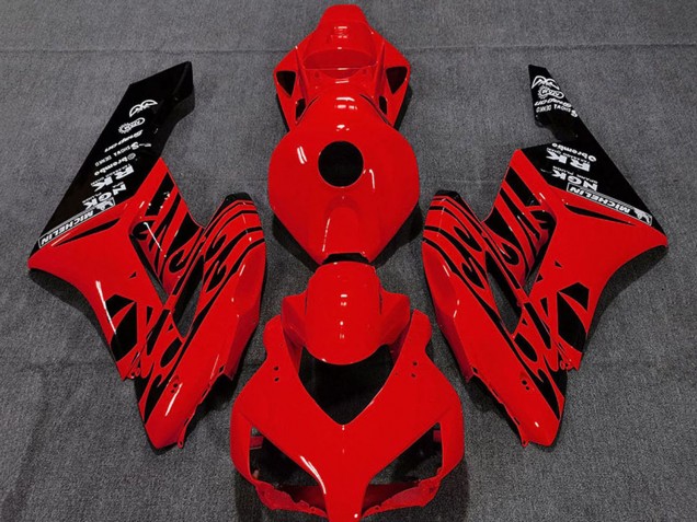 2004-2005 Honda CBR1000RR Motorcycle Fairings - Red Glossy Black Flame UK Manufacturers
