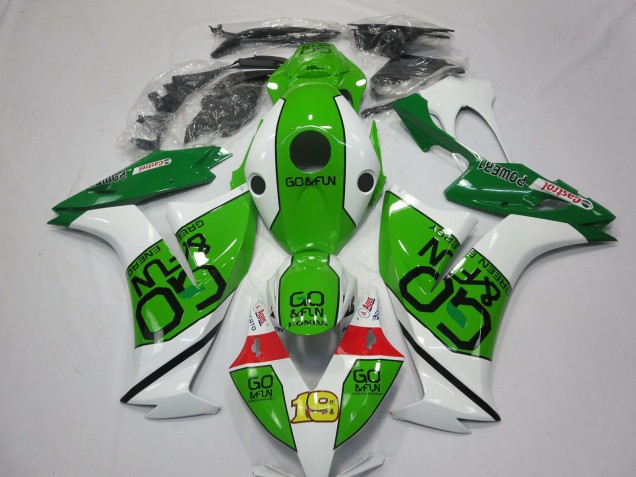 2012-2016 Honda CBR1000RR Motorcycle Fairings - White Green Red Go Fun UK Manufacturers