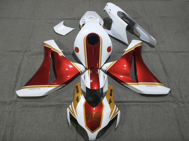 2008-2011 Honda CBR1000RR Motorcycle Fairings - White Red Gold UK Manufacturers