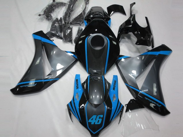 2008-2011 Honda CBR1000RR Motorcycle Fairings - Grey Blue Matte Black Motul 46 UK Manufacturers