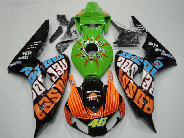 2006-2007 Honda CBR1000RR Motorcycle Fairings - Green Orange Blue Glossy Black Rossi 46 UK Manufacturers