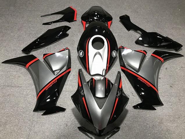 2012-2016 Honda CBR1000RR Motorcycle Fairings - Gunmetal Grey Glossy Black Red UK Manufacturers