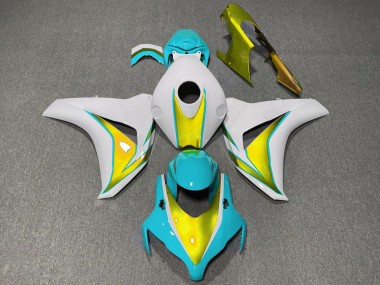 2008-2011 Honda CBR1000RR Motorcycle Fairings - White Light Blue Gold UK Manufacturers