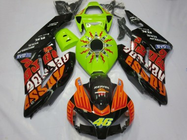 2004-2005 Honda CBR1000RR Motorcycle Fairings - Lime Green Orange Glossy Black Rossi 46 UK Manufacturers