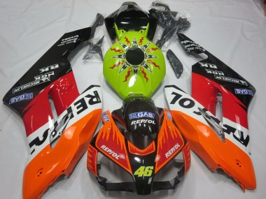2004-2005 Honda CBR1000RR Motorcycle Fairings - Lime Green Orange White Red Glossy Black Rossi Repsol UK Manufacturers
