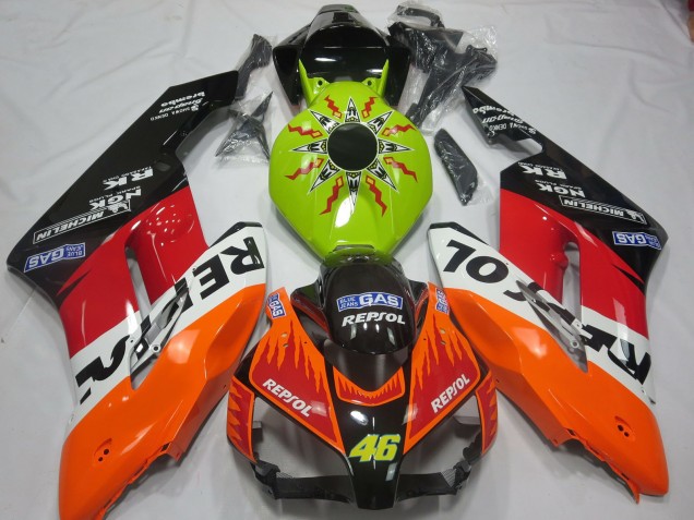 2004-2005 Honda CBR1000RR Motorcycle Fairings - Lime Green Orange White Red Glossy Black Rossi Repsol UK Manufacturers